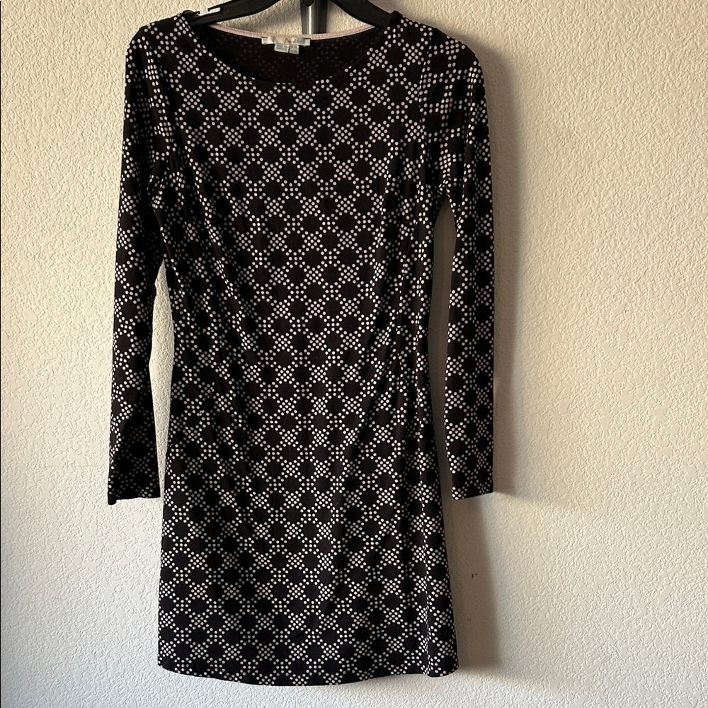 Boden Black and White Geometric Polka Dot Knit Dress size 4